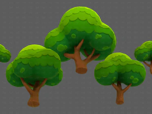 Trees Cartoon V49 3D Model