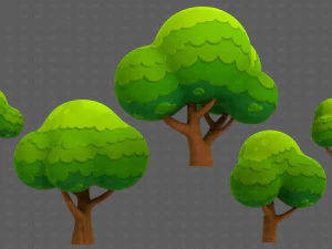 Trees Cartoon V49 3D Model