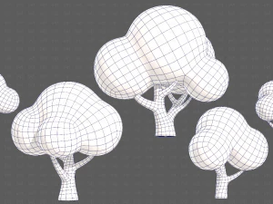 Trees Cartoon V49 3D Model