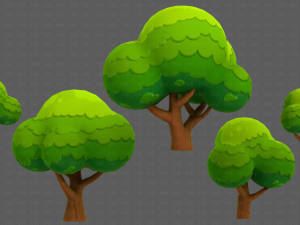 Trees Cartoon V49 Model 3D