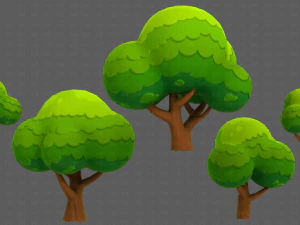 Trees Cartoon V49 3D Model