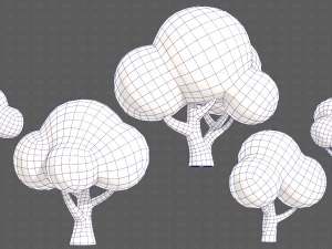 Trees Cartoon V49 Model 3D