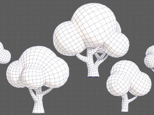 Trees Cartoon V49 3D Model