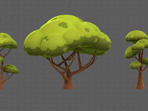 Trees Cartoon V50 3D Model