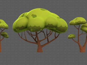 Trees Cartoon V50 3D Модель