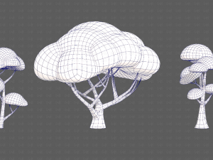 Trees Cartoon V50 3D Модель