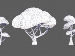 Trees Cartoon V50 3D Model