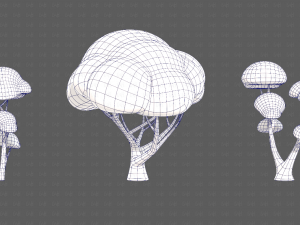 Trees Cartoon V50 3D Модель