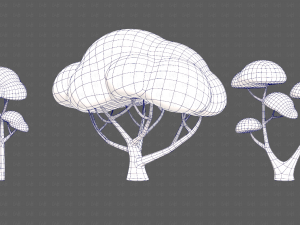 Trees Cartoon V50 3D Модель