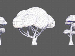 Trees Cartoon V50 3D Модель