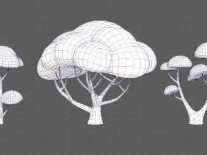 Trees Cartoon V50 3D Модель