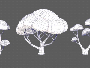 Trees Cartoon V50 3D Model