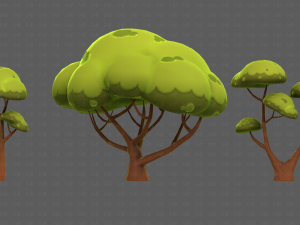 Trees Cartoon V50 3D Модель