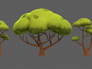 Trees Cartoon V50 3D Модель