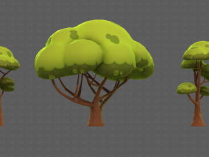 Trees Cartoon V50 3D Модель
