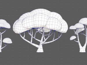 Trees Cartoon V50 3D Model