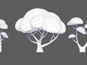 Trees Cartoon V50 3D Модель