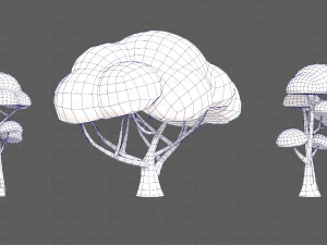 Trees Cartoon V50 3D Model