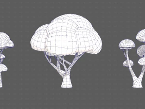 Trees Cartoon V50 3D Model