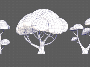 Trees Cartoon V50 3D Модель