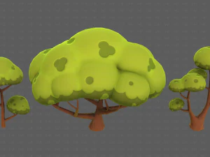 Trees Cartoon V50 3D Model