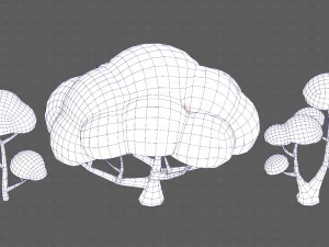 Trees Cartoon V50 3D Model