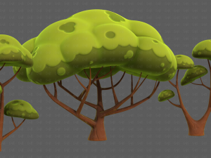 Trees Cartoon V50 3D Модель