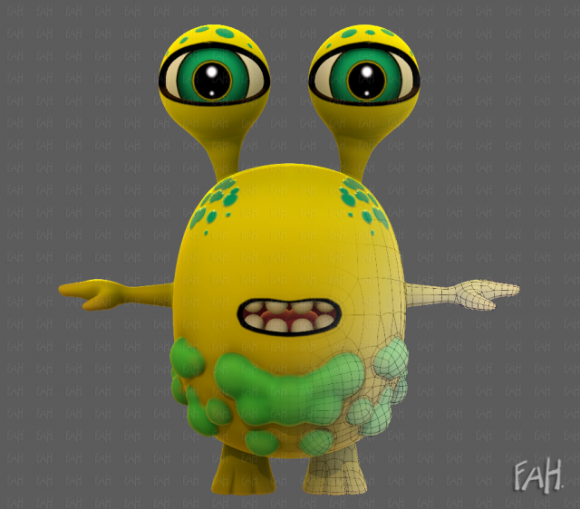 Monster V08 3D Model .c4d .max .obj .3ds .fbx .stl .blend 