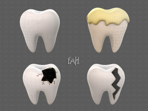 Teeth Cartoon V03 3D Model
