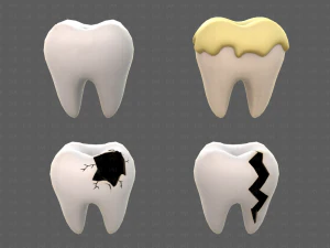 Teeth Cartoon V03 3D Model