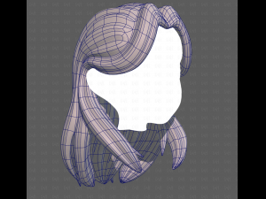 Base Hair for girl V58 3D Model