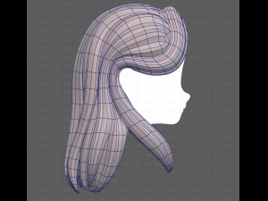 Base Hair for girl V58 3D Model