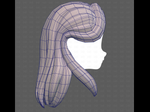 Base Hair for girl V58 3D Model