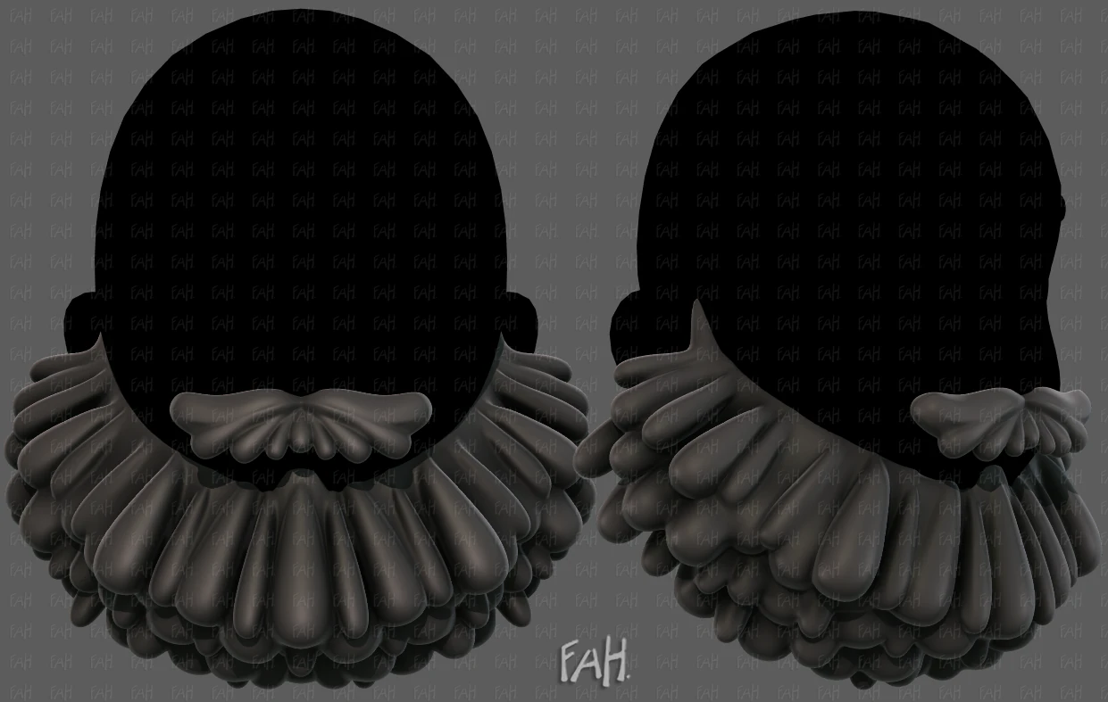 Beard V58 3D Model .c4d .max .obj .3ds .fbx .stl .blend