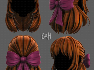 Estilo de cabelo 3D para menina V118 Modelo 3D