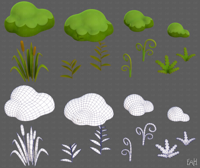 Trees Cartoon V51 3D Model .c4d .max .obj .3ds .fbx .stl .blend 