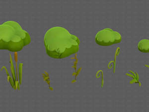 Trees Cartoon V51 3D Model