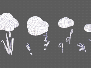 Trees Cartoon V51 3D Model