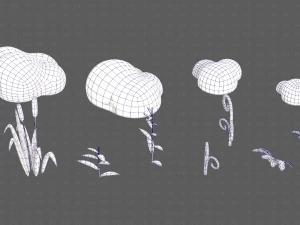 Trees Cartoon V51 3D Model