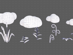 Trees Cartoon V51 3D Model