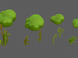 Trees Cartoon V51 3D Model