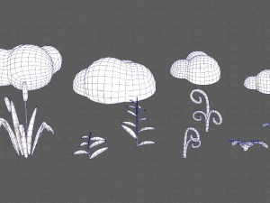 Trees Cartoon V51 3D Model