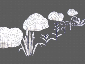 Trees Cartoon V51 3D Model