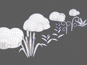 Trees Cartoon V51 3D Model