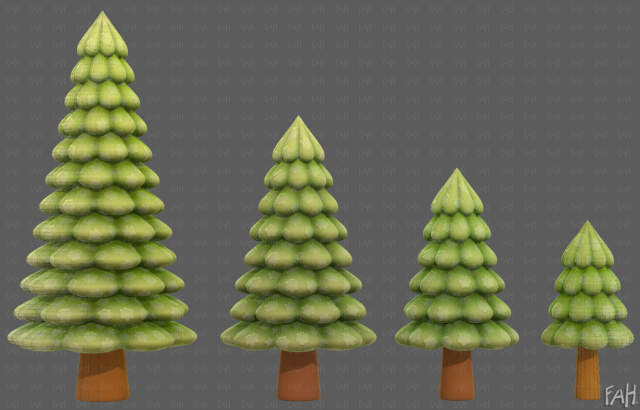 Trees Cartoon V52 3D Model .c4d .max .obj .3ds .fbx .stl .blend 