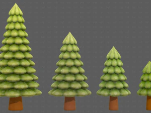 树木卡通V52 3D 模型