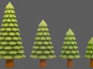 树木卡通V52 3D 模型