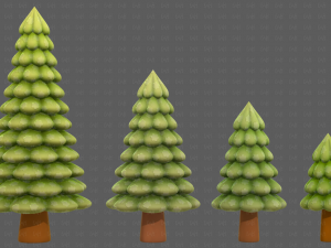 Trees Cartoon V52 3D Model