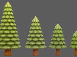 树木卡通V52 3D 模型