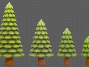 Trees Cartoon V52 3D Model